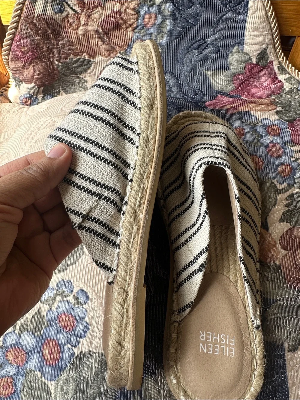Eileen Fisher Milly Canvas Espadrille Sandals Sz 6.5